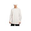 Nike Solid Color Logo Print Crew Neck Pullover Long Sleeve T-Shirt Men Tops White DX5869-030