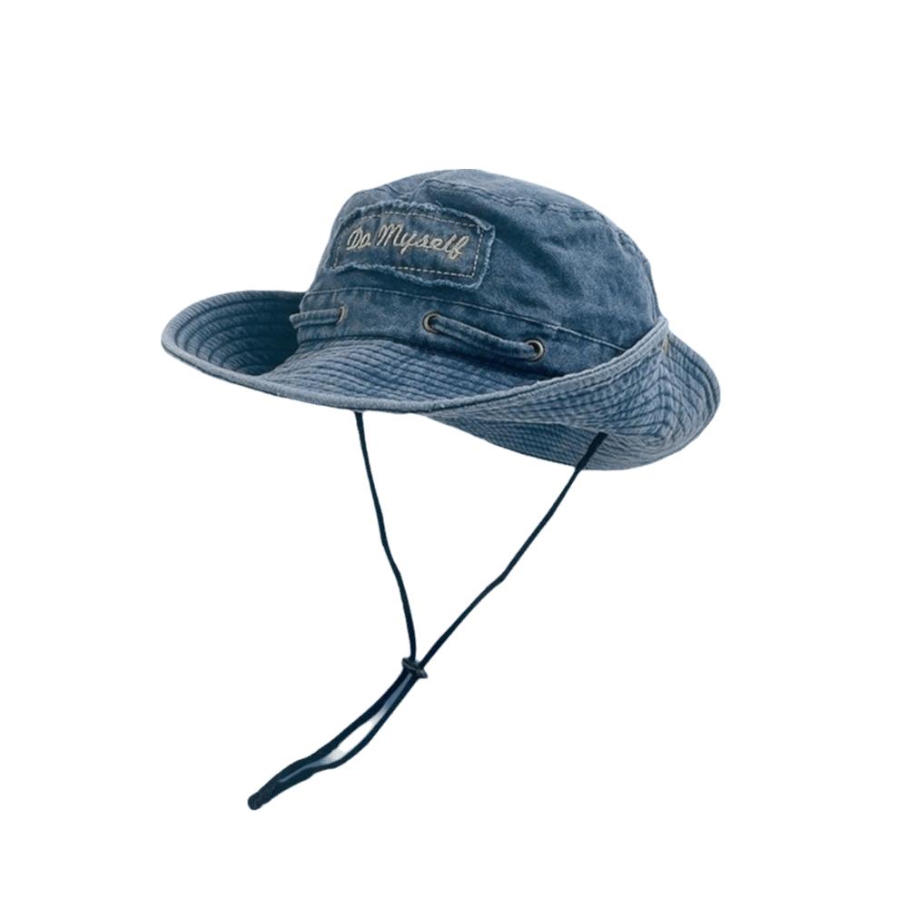 Solid Color Western Cowboy Hat Vintage Wash Sun Hat Fashionable Fisherman Hat  Camping