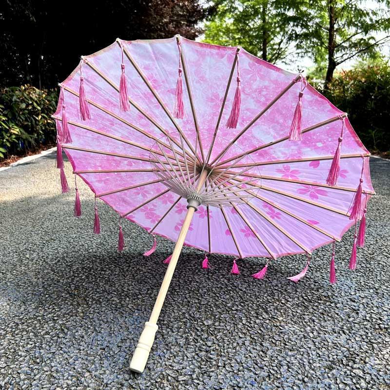 Traditional Hanfu Umbrella with Tassels for Women's Costumes and Children's Photoshoots