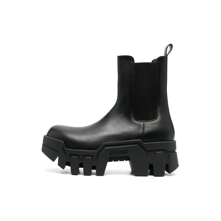 Balenciaga Chelsea Bulldozer 80mm Boots Black Matte Calkskin Men's 693968WBCQ01000