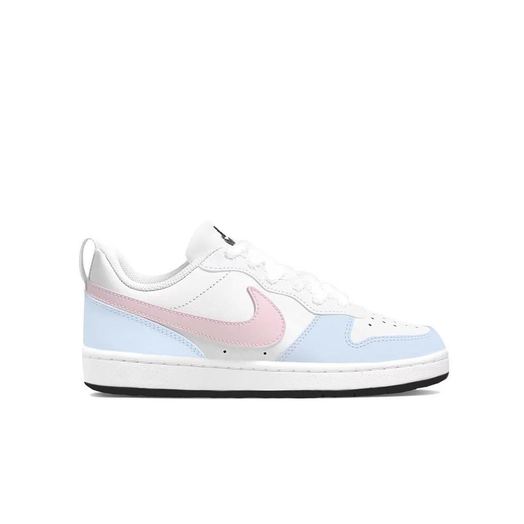 Nike Court Borough GS Salted Peach, Shopping Bag Low Top Skateboard Shoes Women's Blue Pink DV5456-104(Team675- SBOX)