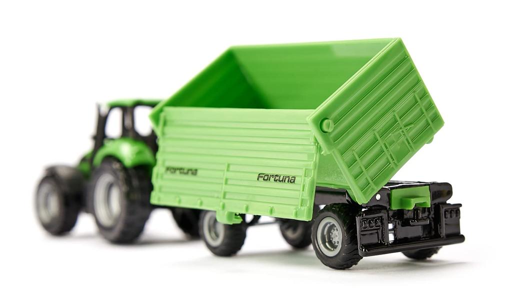 SIKU DEUTZ-FAHR Tractor with 4-wheel trailer for ages 3 and up SK1606