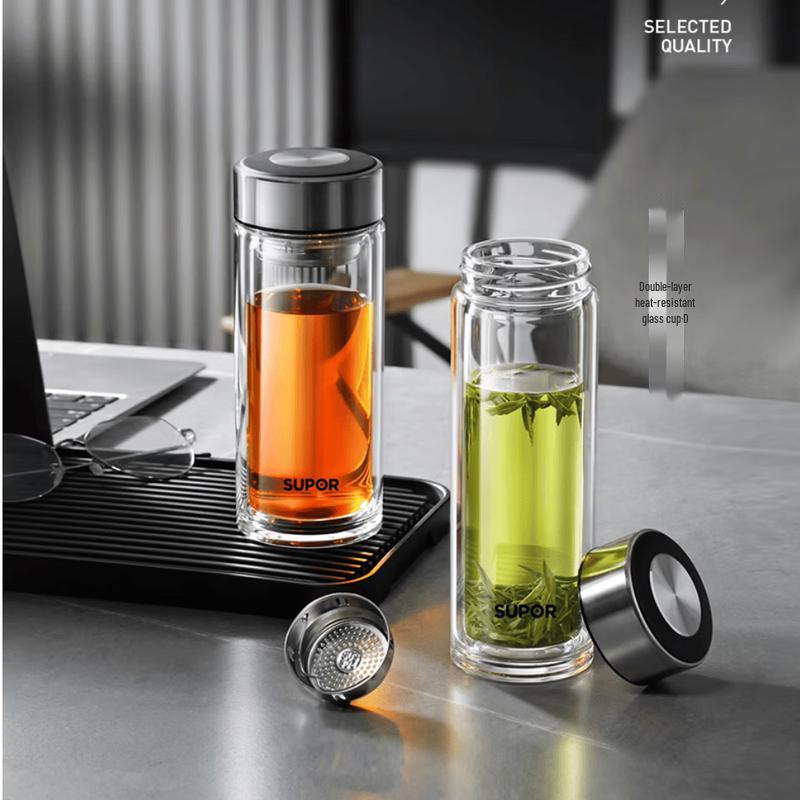 SUPOR High Borosilicate Glass Tea Infuser Water Bottle