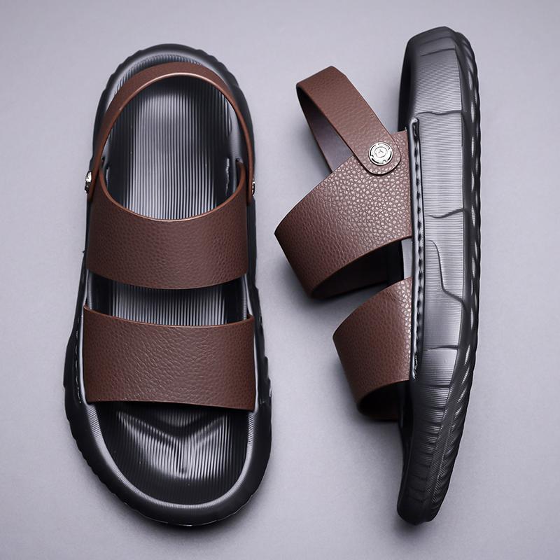 Mode Minimalismus Sommer Herren Weiche Hohe Qualität Freizeit Sandalen Herren Outdoor Belüftung Leichtgewicht Rutschfest Echtes Leder Sandalen