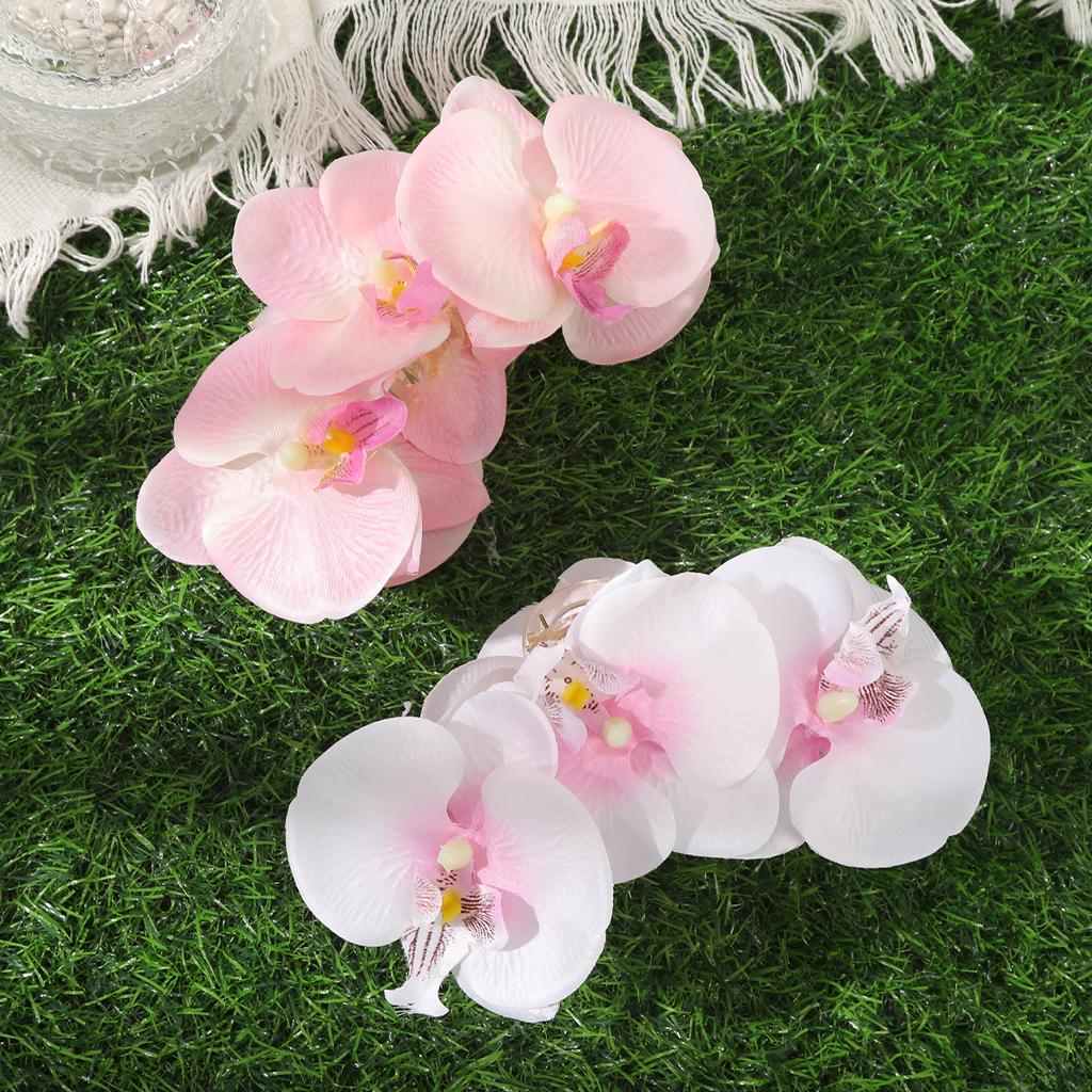 AWAYTR Phalaenopsis Orchidee Haarklammer Blume Haifischklemme Damen Retro Blumig Übertrieben Hochzeit Party Haarspange Haarschmuck