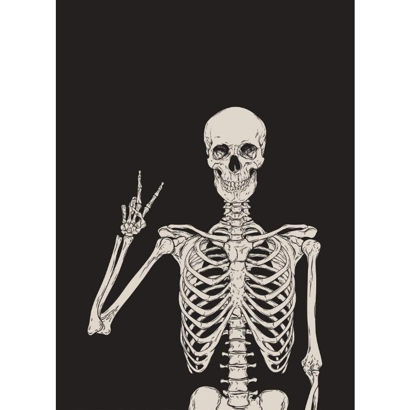 Nordic Cute Cartoon Skull Ghost Halloween Abstract Retro Posters Prints Canvas Painting Wall Art Picture Living Room Home Decor