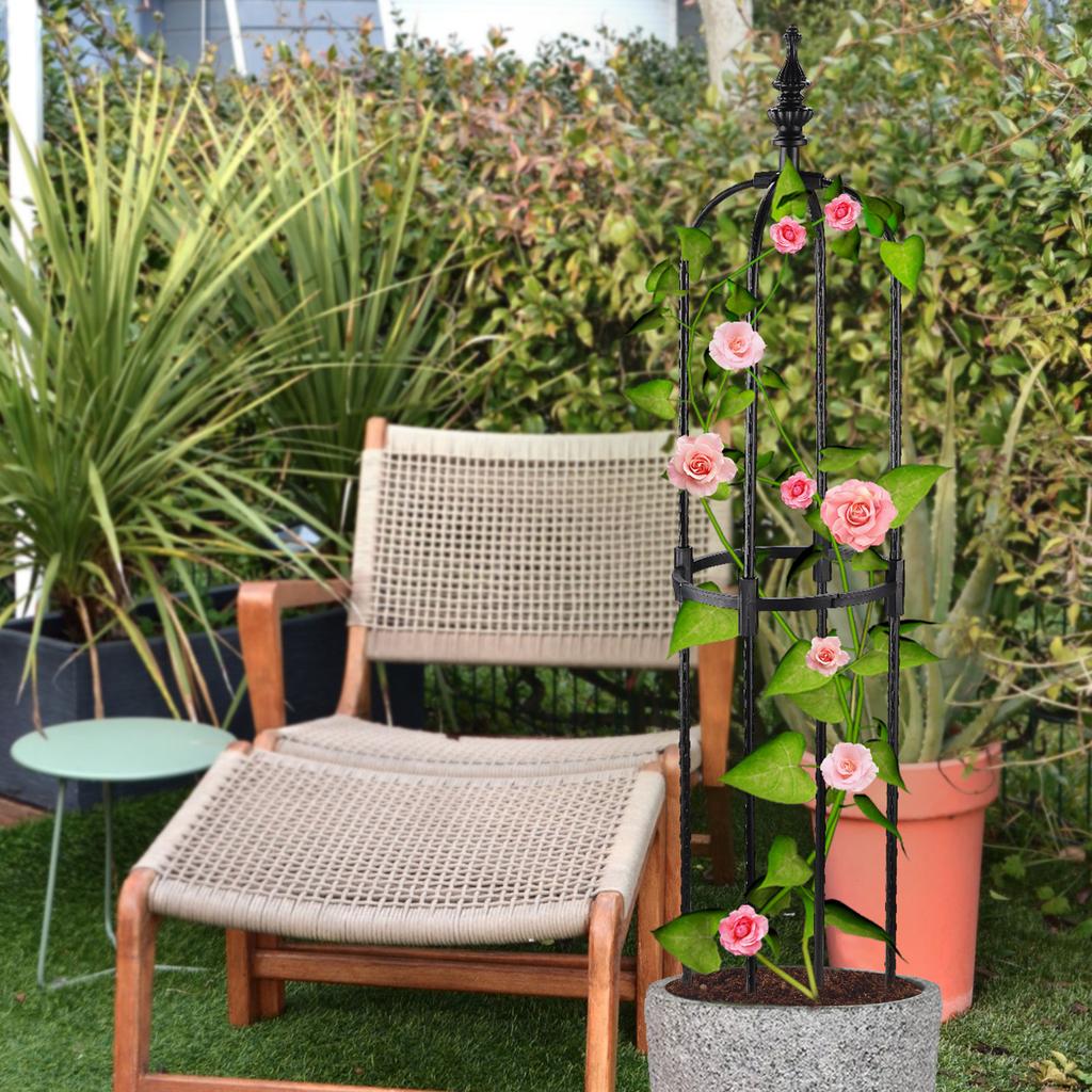 Outdoor 8mm Diameter Support Frame for Home Use, U Shaped Climbing Plant Stand for Roses 8mm Pipe Diameter (circle
