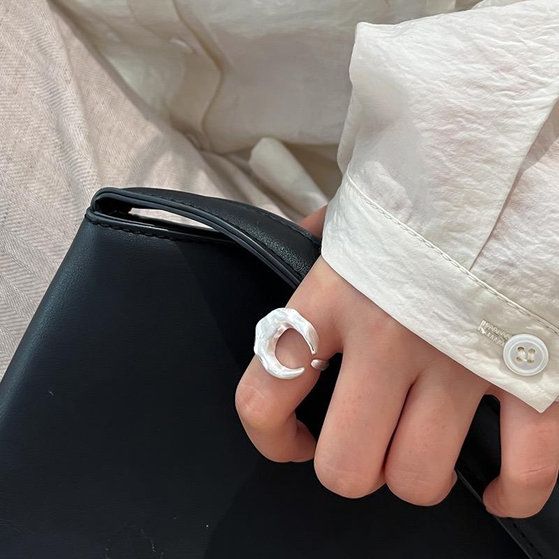 Xiaomi BF CLUB Moon Rings for Women Men Fashion Geometric Handmade Irregular Vintage Moon Ring Party Christmas Gift