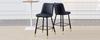 2-Piece Set Bar Stools, 100 Cm High, Black PU Leather with Black Metal Frame and Comfortable Footrest, Available In Several Colors, for Your Home Bar.