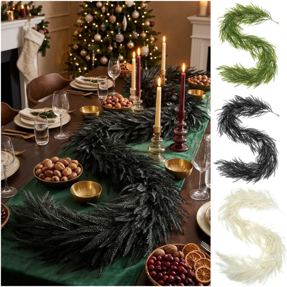 Multicolor Artificial Pine Rattan Norfolk Pine Faux Pine Garland Festival Ornament
