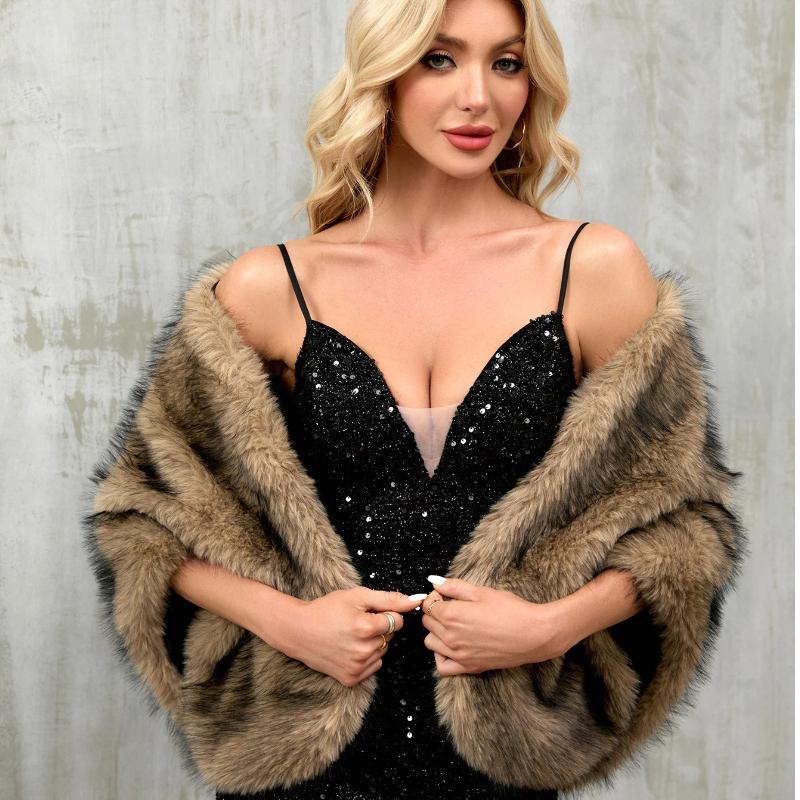 Shawl Imitation Fur Fox Fur Big Shawl For Women