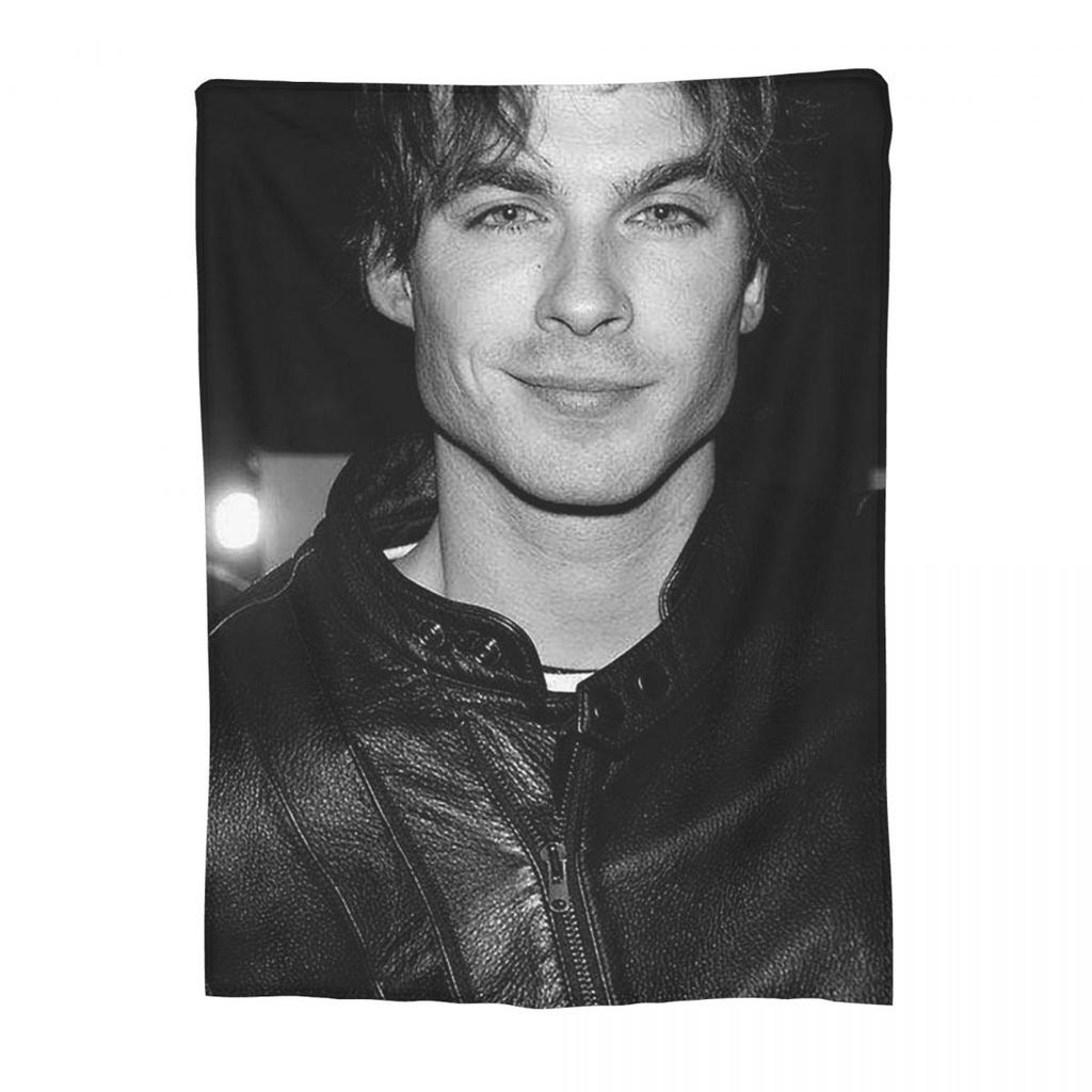 Damon Salvatore The Vampire Diaries Blankets Soft Warm Flannel Throw Blanket Bedding for Bed Living Room Picnic Travel Home Sofa