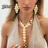 Tank Top Necklace Chunky Y Necklace Metal Discs Choker Textured