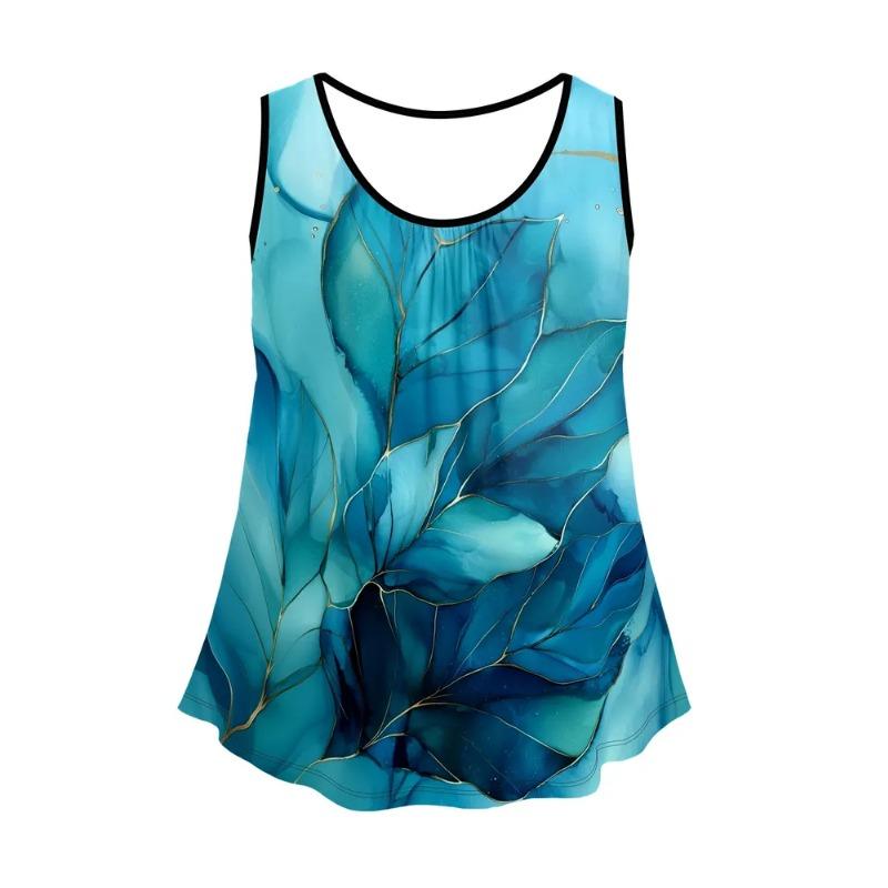 Dámská vesta bez rukávů Kreativní barevný potisk Pohodlná měkká Volnočasová Volná Módní Všestranná Letní Nadměrná vesta