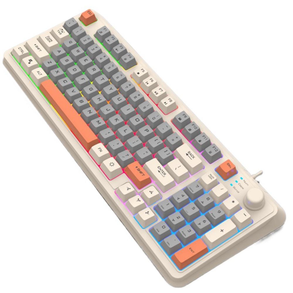 Adjustable Volume Wired RGB Light Keyboard K82 Wired Keyboard  Computer Peripherals