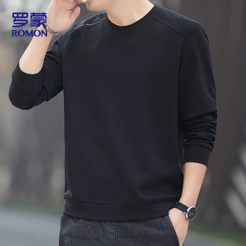 ROMON Men's Round Neck Long Sleeve Sweatshirt