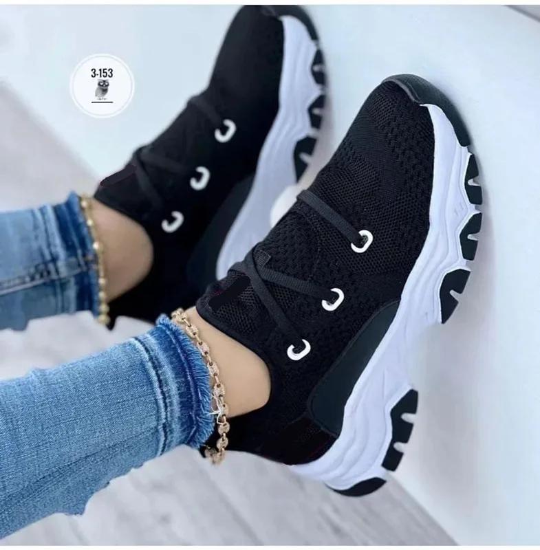 Women's Sneakers Platform Casual Lace Up Sport Design Vulcanized Shoes Tennis Women Shoes Zapatillas MujerSneakers