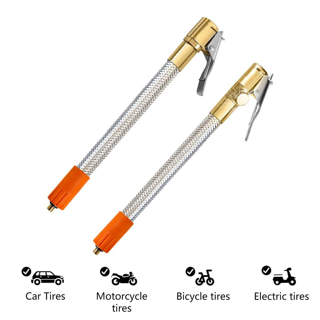 Inflator Pump Hose, Adapter with Locking Air Tyre Tire Air Hose,Inflatable Tube,Stainless Steel Inflation Hose