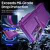 For Samsung Galaxy Z Fold 6,Back Card Pack,Integrated Pen Slot,Full Coverage 9H Protective Film,Shockproof Phone Case-Purple