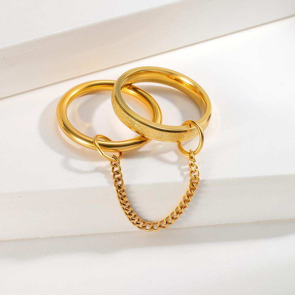 European-American Titanium Steel Stackable Finger Ring - Niche Design