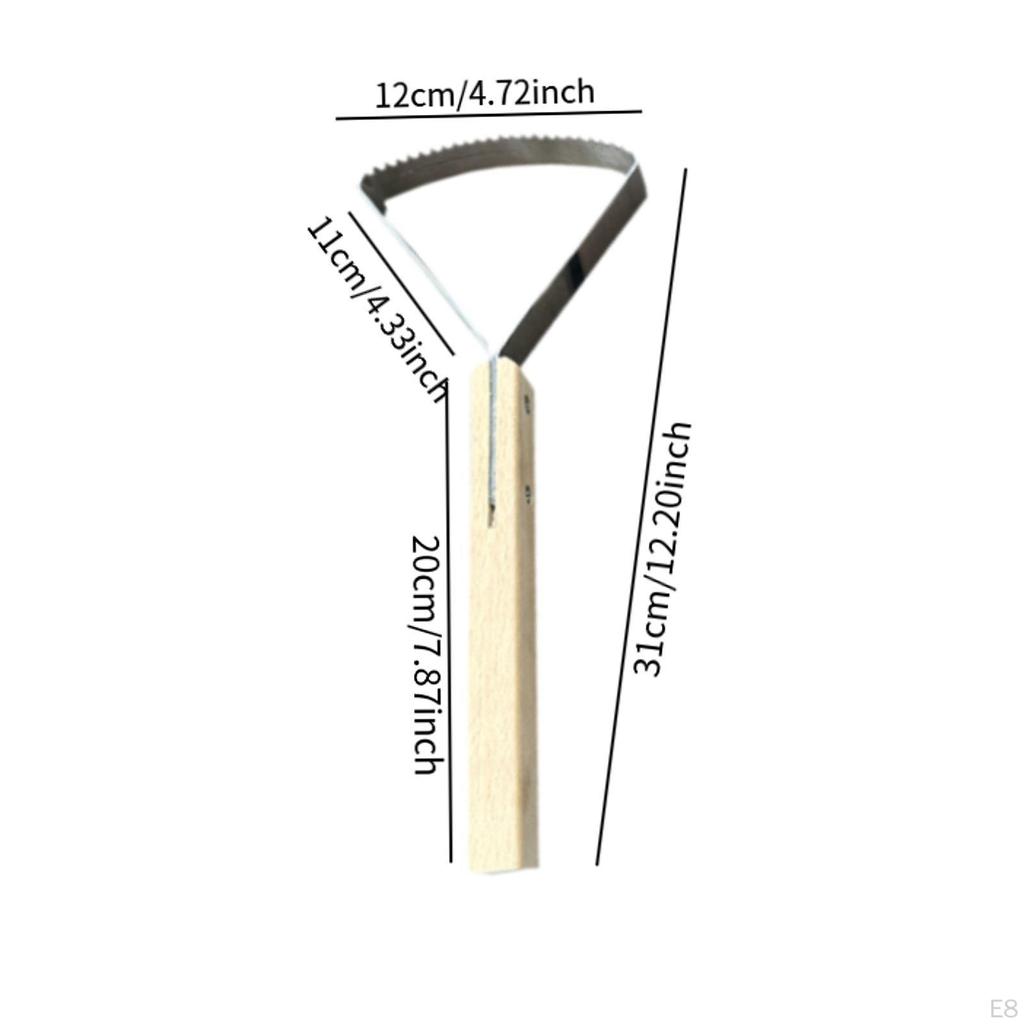 Ręczne narzędzie do skrobania trawy, odchwaszczania, wygodny drewniany uchwyt, wielofunkcyjne do ogrodu