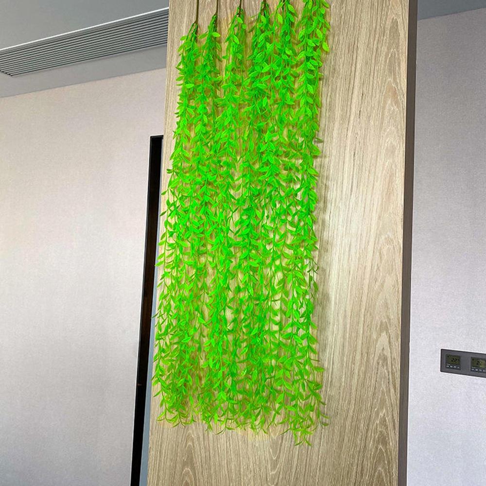 1pc Artificial Plant Ivy Red Green Willow Vine Home Decoration Garden Leaf Vine Party Hanging Decoration Fake Flower