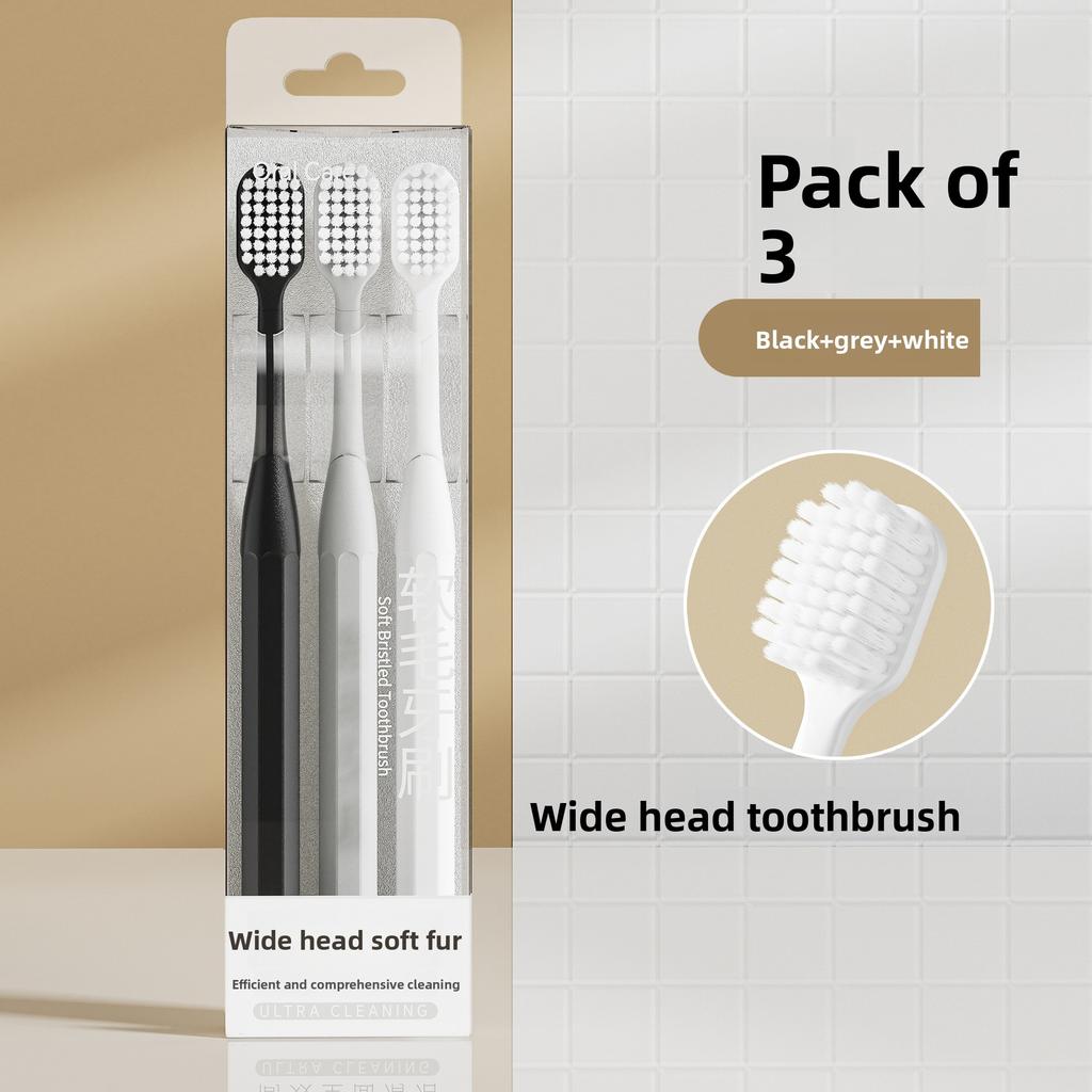 3Pcs/set Household Toothbrush Soft Bristle Cleaning Tooth Care Travel Adult Universal Toothbrush