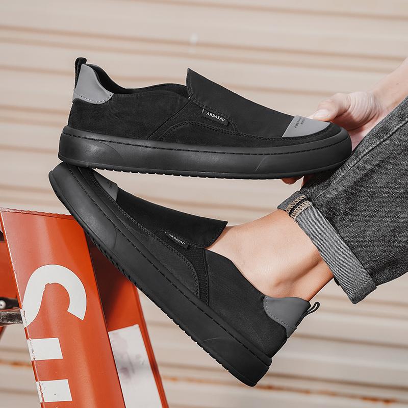 

Мужская повседневная обувь Мужские классические лоферы в британском стиле Мокасины Мужские легкие удобные слипоны для вождения Круглый носок Резиновая подошва 44