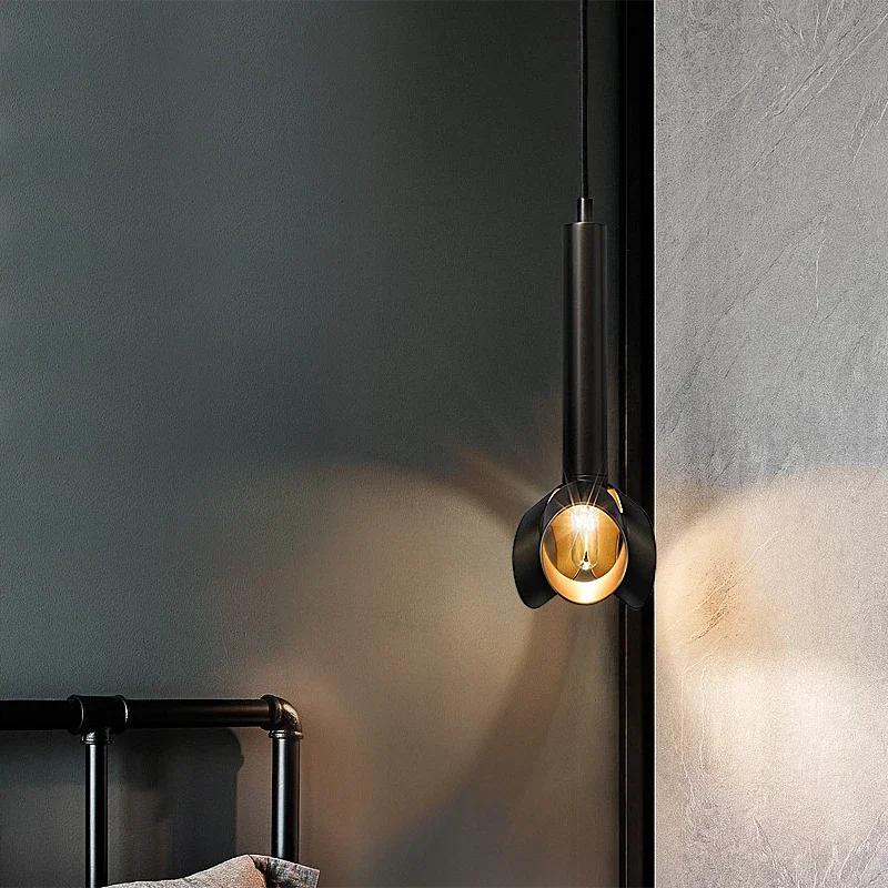 Postmodern Creative Minimalist All Copper Ceiling Chandeliers Over Dining Table Staircase Home Decor Living Room Lamps Black