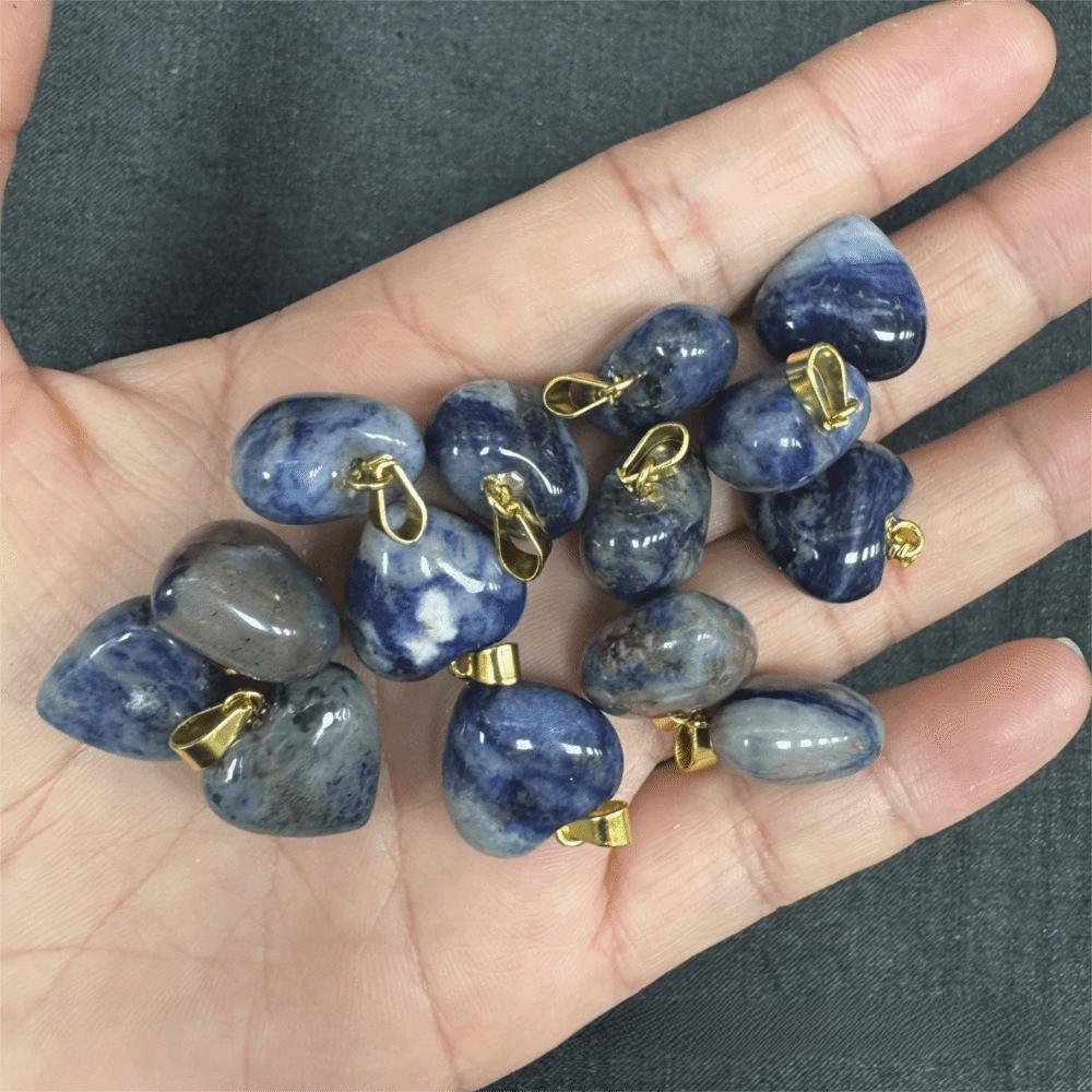 5PCS 15mm Size Stone Pendants Amethyst Material Small Pendant Amethyst Rose Quartz Necklace Design