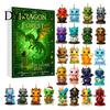 Childrens Holiday Countdown Gift Forest Dragon Advent Calendar, 24 Day Box with Collection Toys Acrylic Ornaments, Festive Tree Hanging Decor,