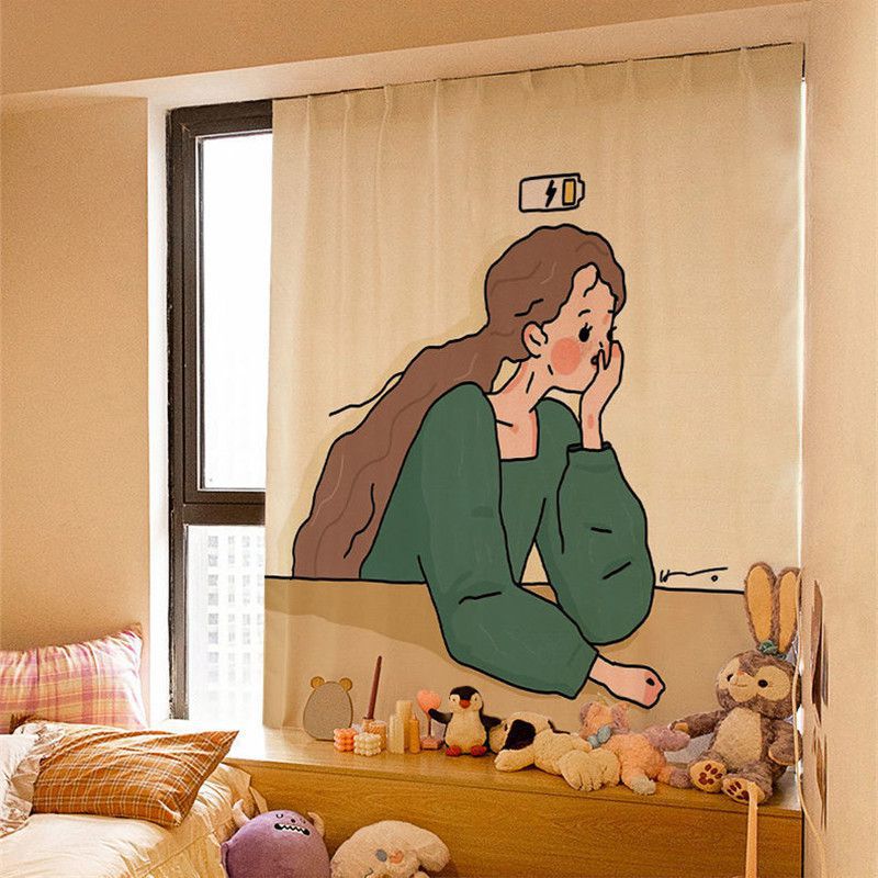 Curtain Window Velcro Self Adhesive Blackout Drapes Home Bedroom Ins Decorative
