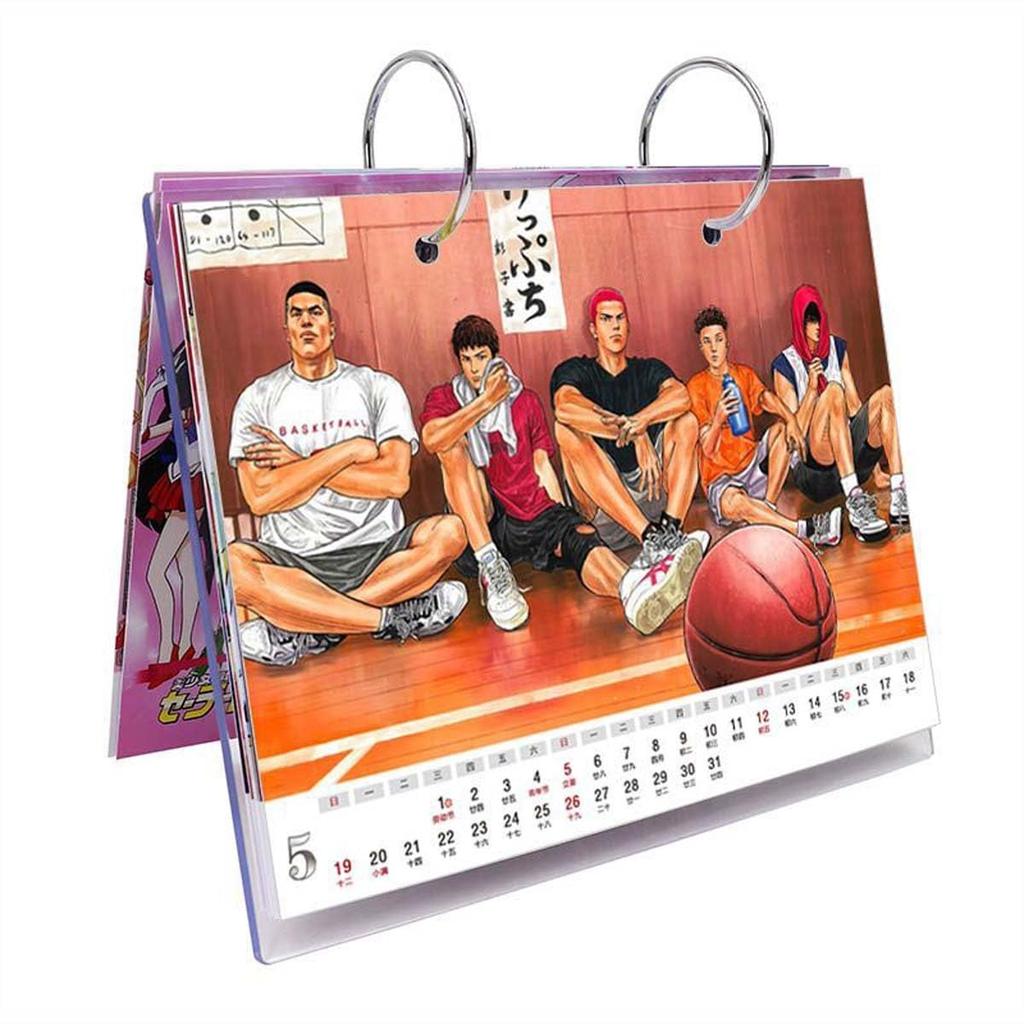 Slam Dunk Calendar 2024 Desk Calendar Featuring Hanamichi Kaede Takenori and Hisashi Print Calendar Popular Decorative Office Home Office Graduation