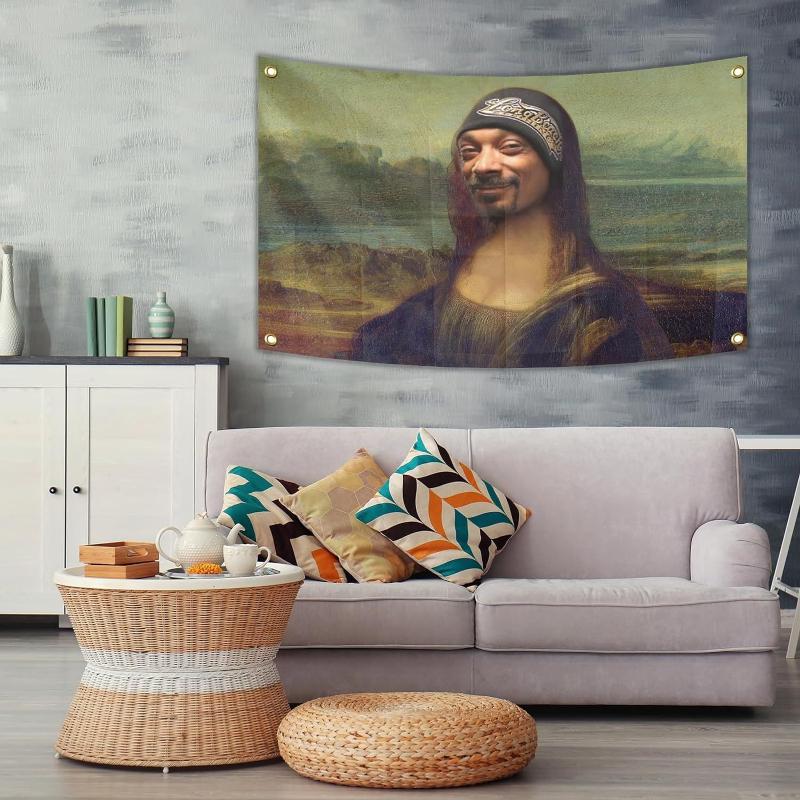 Funny Meme Picture Tapestry, Retro Famous Painting Wall Hanging, Weirdcore Aesthetic Decor for Dorm Bedroom Bar