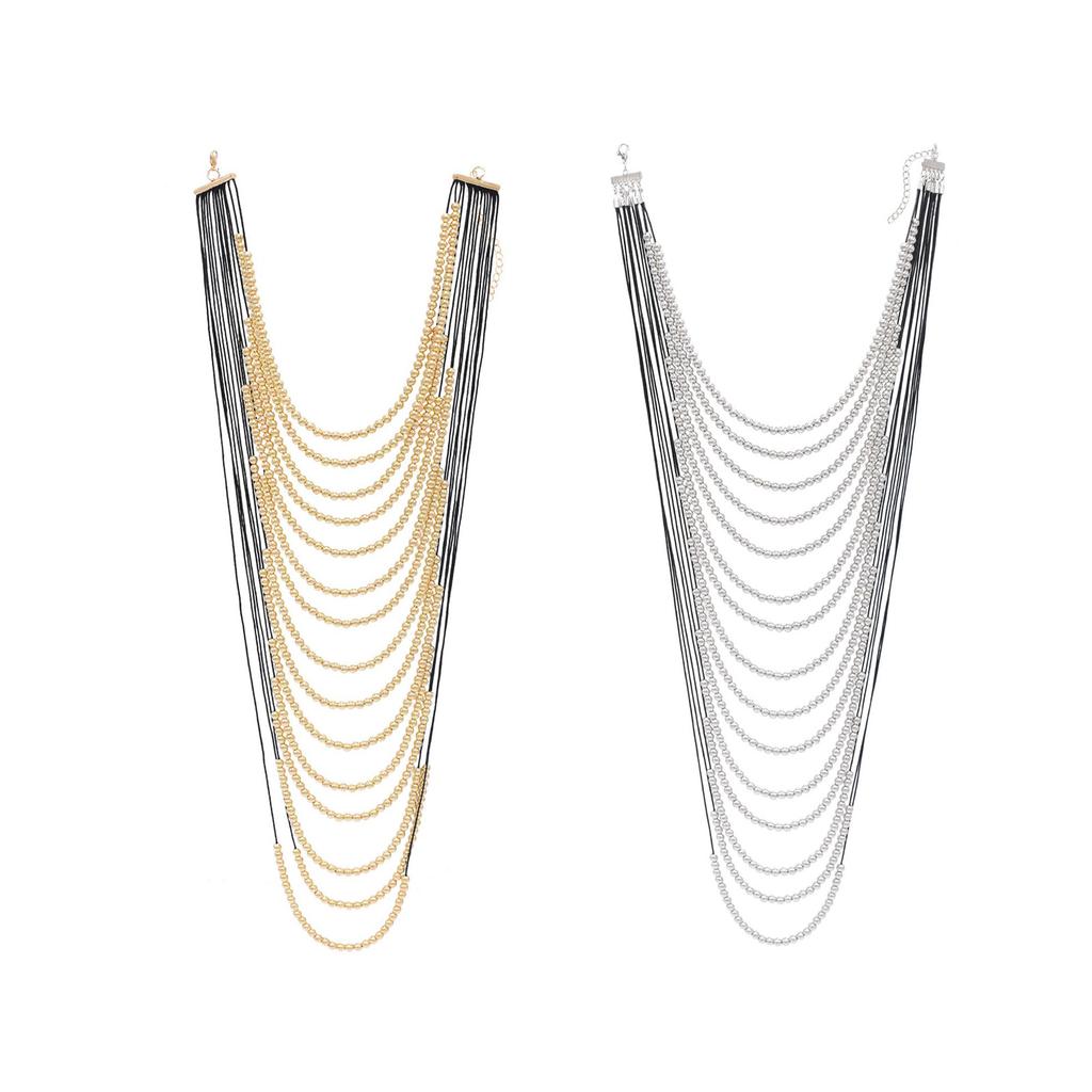 Fashionable Multi Strand Necklace Adjustable Length Clavicle Chain Ethnic Styles Choker Jewelry for Parties and Event