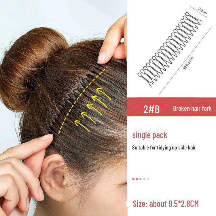 Korean Hairpin: Tidy Broken Hair, No Damage, Invisible Black Bangs Comb