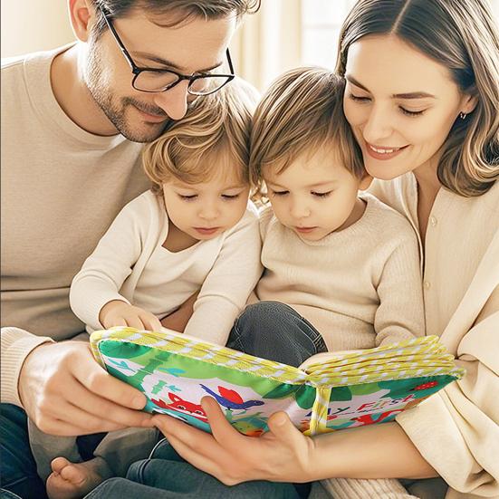 Baby Photo Album Fabric Memory Book Soft Cloth Scrapbook Interactive Sensory Toy for Newborn