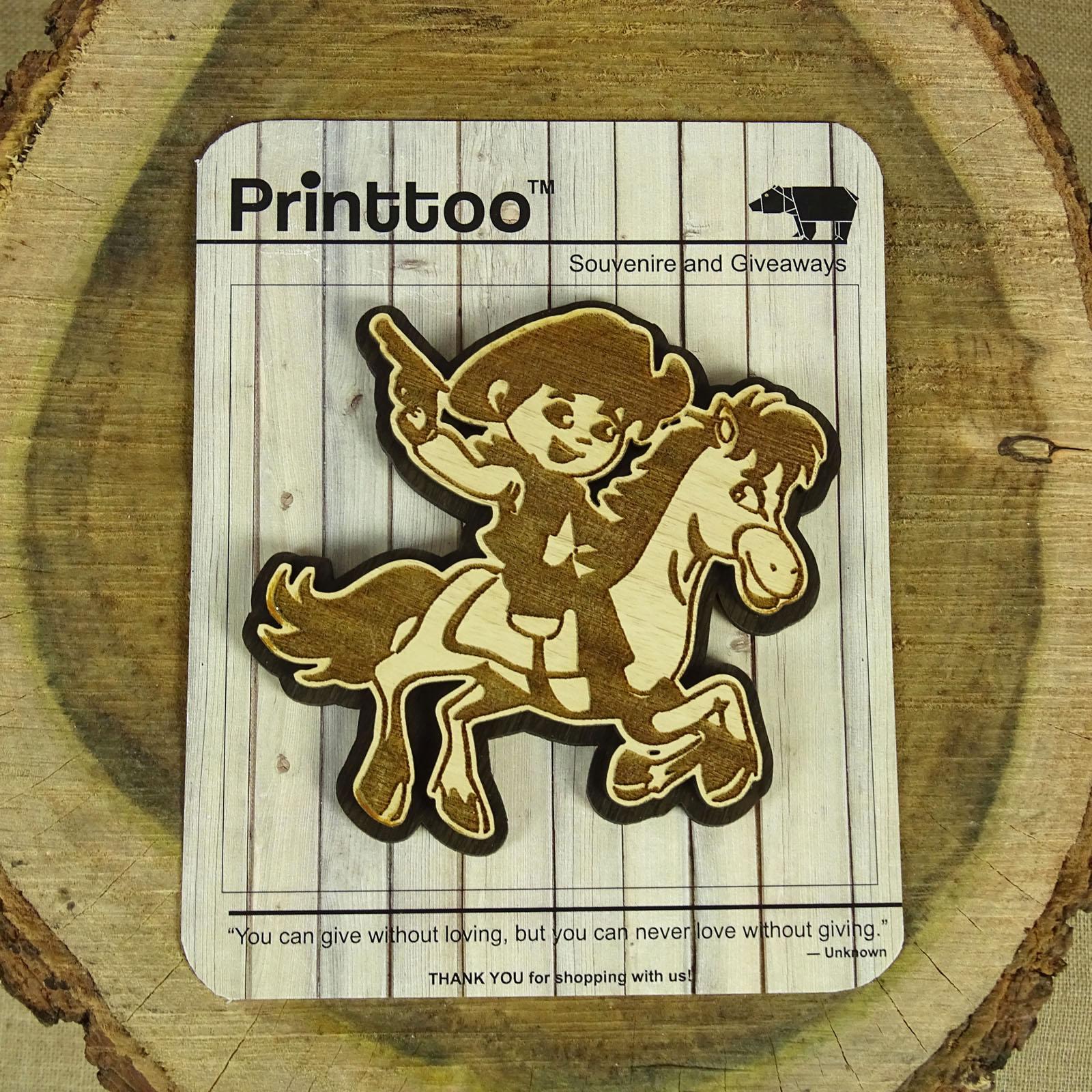 

Kids Wooden Engraved Fridge Magnet Souvenir Gift 4 x 3 Inches коричневий