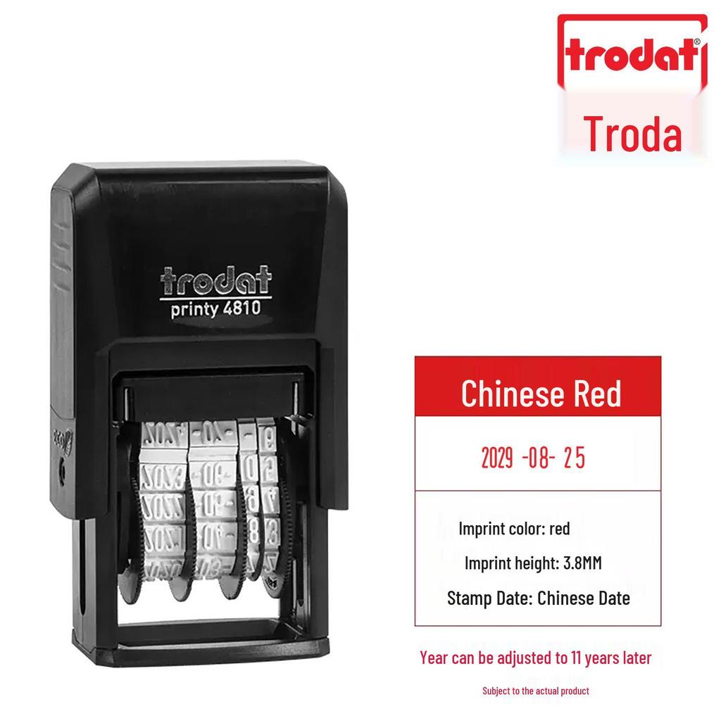 Trodat 4810 Selbstfärbender Datumsstempel, 3,8x20mm, Verstellbar, Chinesische & Englische Daten