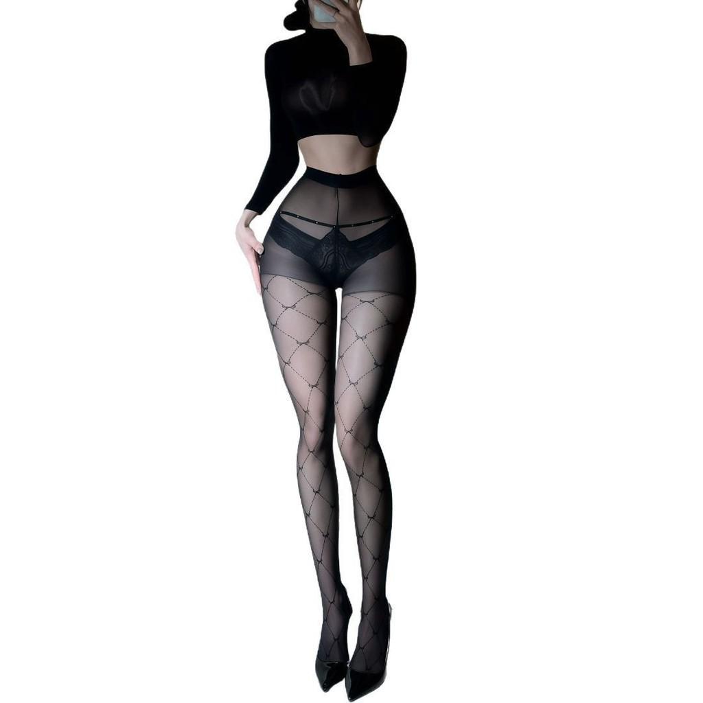 Female Plus Size Fishnet Pantyhose With Sheer Mesh Material For Night Out And Party Wear