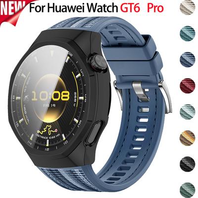 Warkoczowy Nylonowy Pasek+Szkło Hartowane+Obudowa PC Do Huawei Watch GT6 Pro Sportowy Pasek Pokrowiec Anty-upadek Do GT 6 Pro Bransoleta+Obudowa