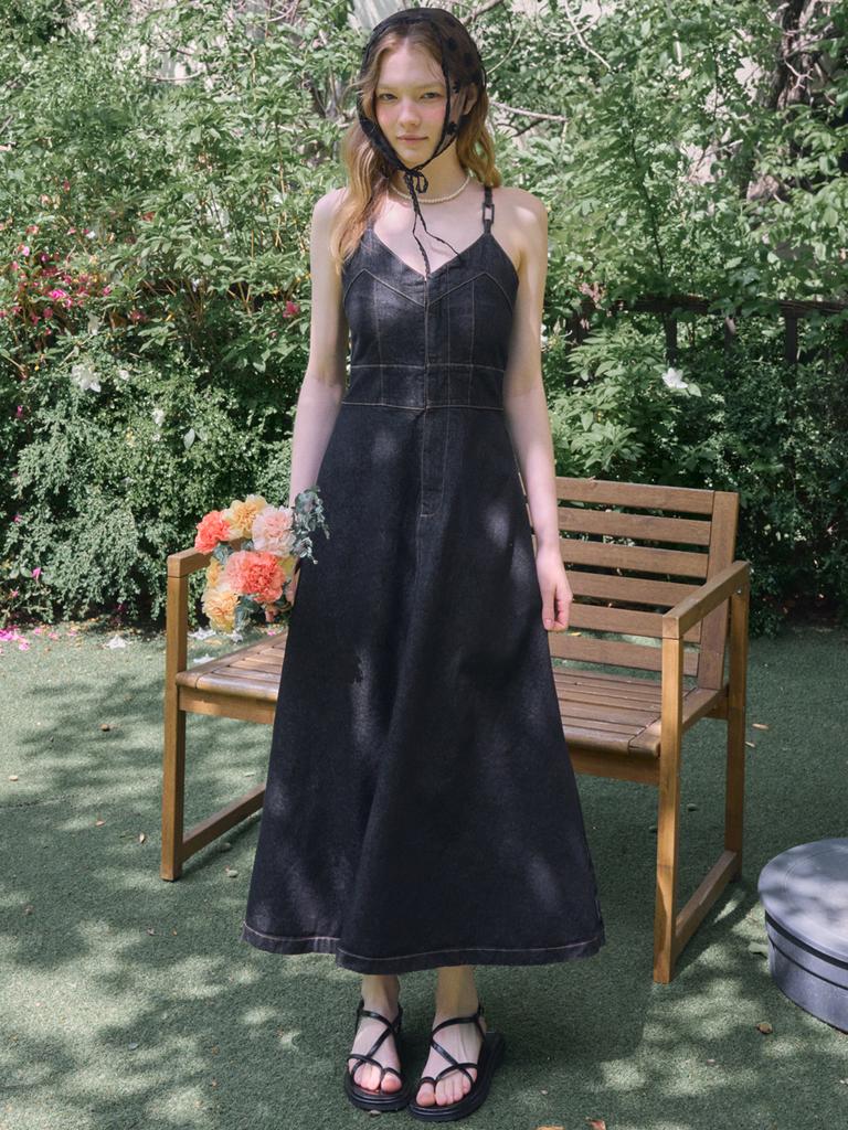Eight Days A Week Denim Smoked Dress Black Ad537