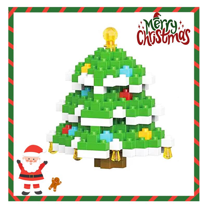 Weihnachtsgeschenke Baustein-Serie Weihnachtsmann Rentier Puzzle Zusammenbau Steine Tischdekoration Spielzeug für Kind Weihnachtsgeschenk