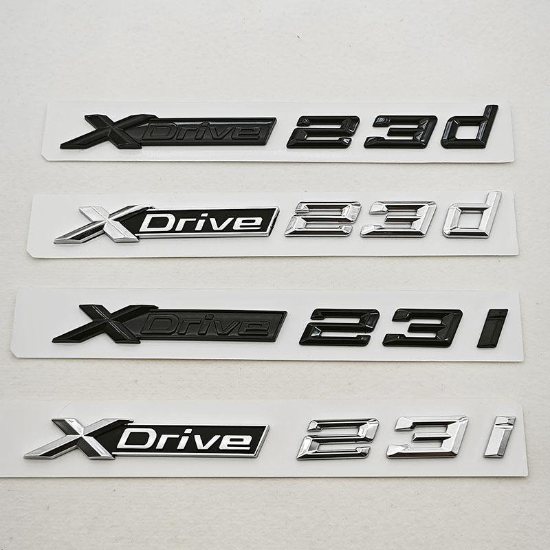 3D ABS Car Styling Logo XDrive 23i X Drive 23d Rear Trunk Badge Side Fender Emblem Decals For BMW X1 X2 X3 Exterior Accessoeies