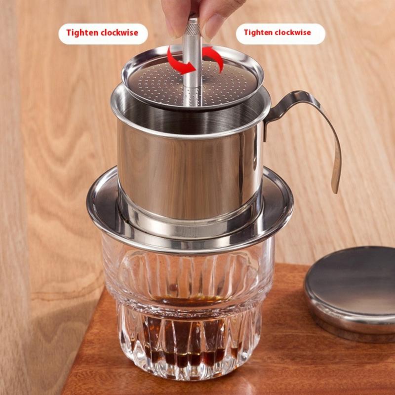 Coffee Filter Small French Press Portable Stainless Steel Vietnamese Coffee Pot For Pour Over Barista Maker Reusable Dripper