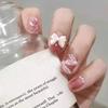 Removable Gradient Sweet Pink Halo False Nail Patches