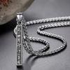 Lucky Transshipment Six-character Mantra Titanium Steel Necklace Men's Pendant Retro Style Old Trend Niche Design Simple Pendant