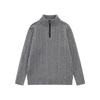 Mens Half-Zip Stand Collar Sweater Loose Fit Streetwear Style Solid Color Twisted Knit Pullover Fall Winter
