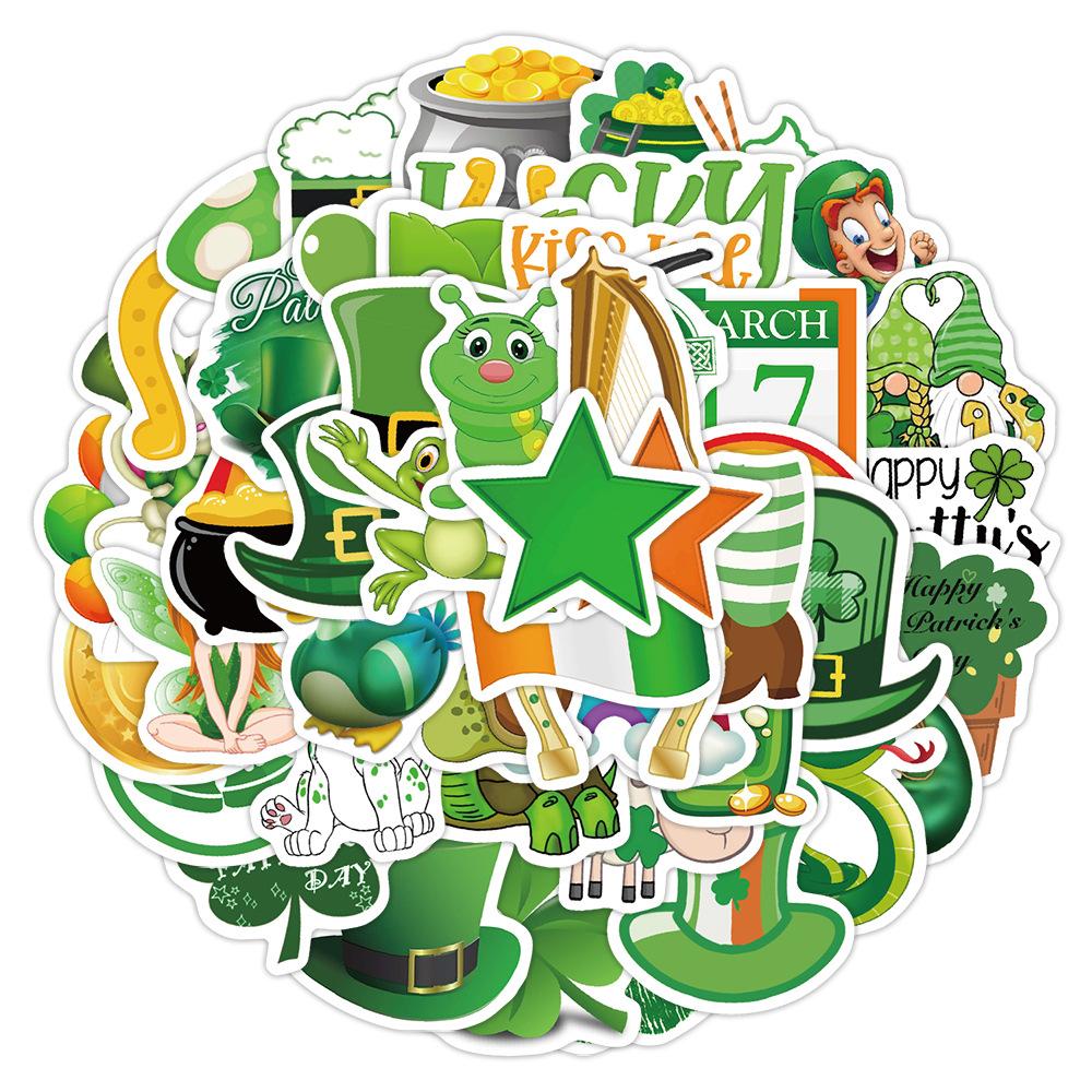 

50 Pieces of St. Pa’s Day Graffiti Stickers Car Mobile Phone Computer Suitcase Decoration Stickers Waterproof Creative Hand Note Stickers