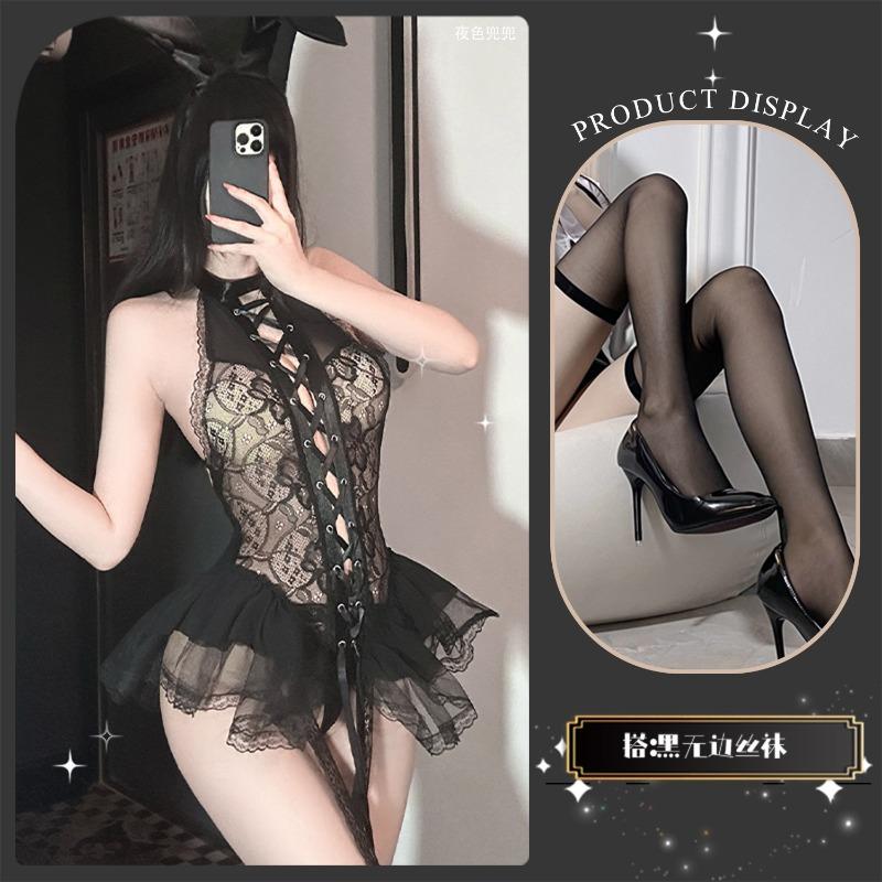 Bunny Girl Sex Clothes New Sexy Small Chest Uniform Temptation Pajamas Purple Passion Suit Purple